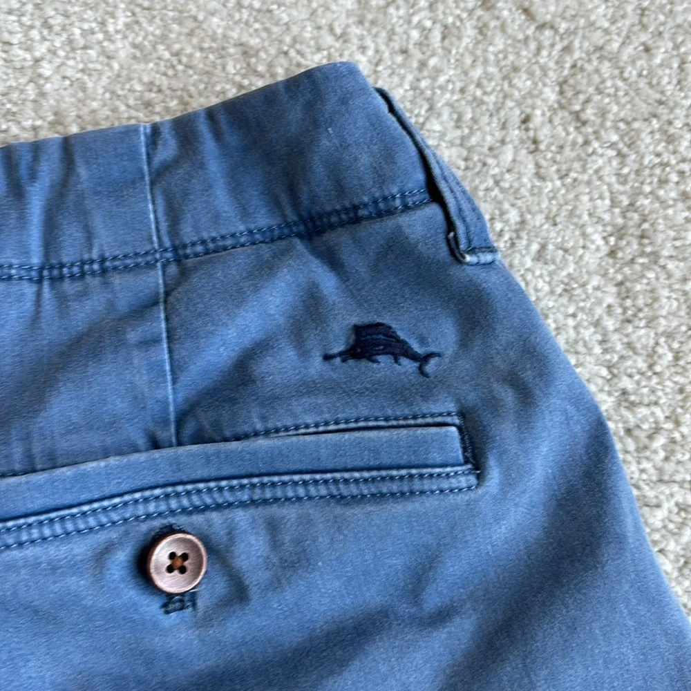 Tommy Bahama‎ Blue Cotton Blend Chino Golf Vacation Shorts Mens Size 36